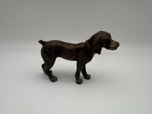 Vintage cast metal hunting dog - metal,